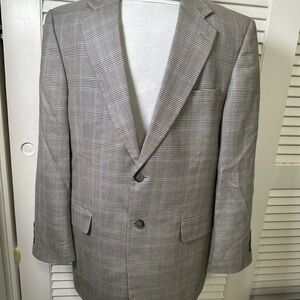 Vintage W. H. Belk Men's Gray Glen Plaid Two-Button Blazer